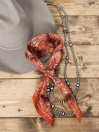 BLOCK PRINT HORSES SHORTIE BANDANA