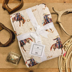 IDA MAE CASEY COWGIRL PATCHWORK LINEN TWIN QUILT