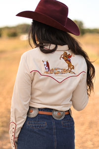 SCULLY CATTLE ROPER EMBROIDERED TOP