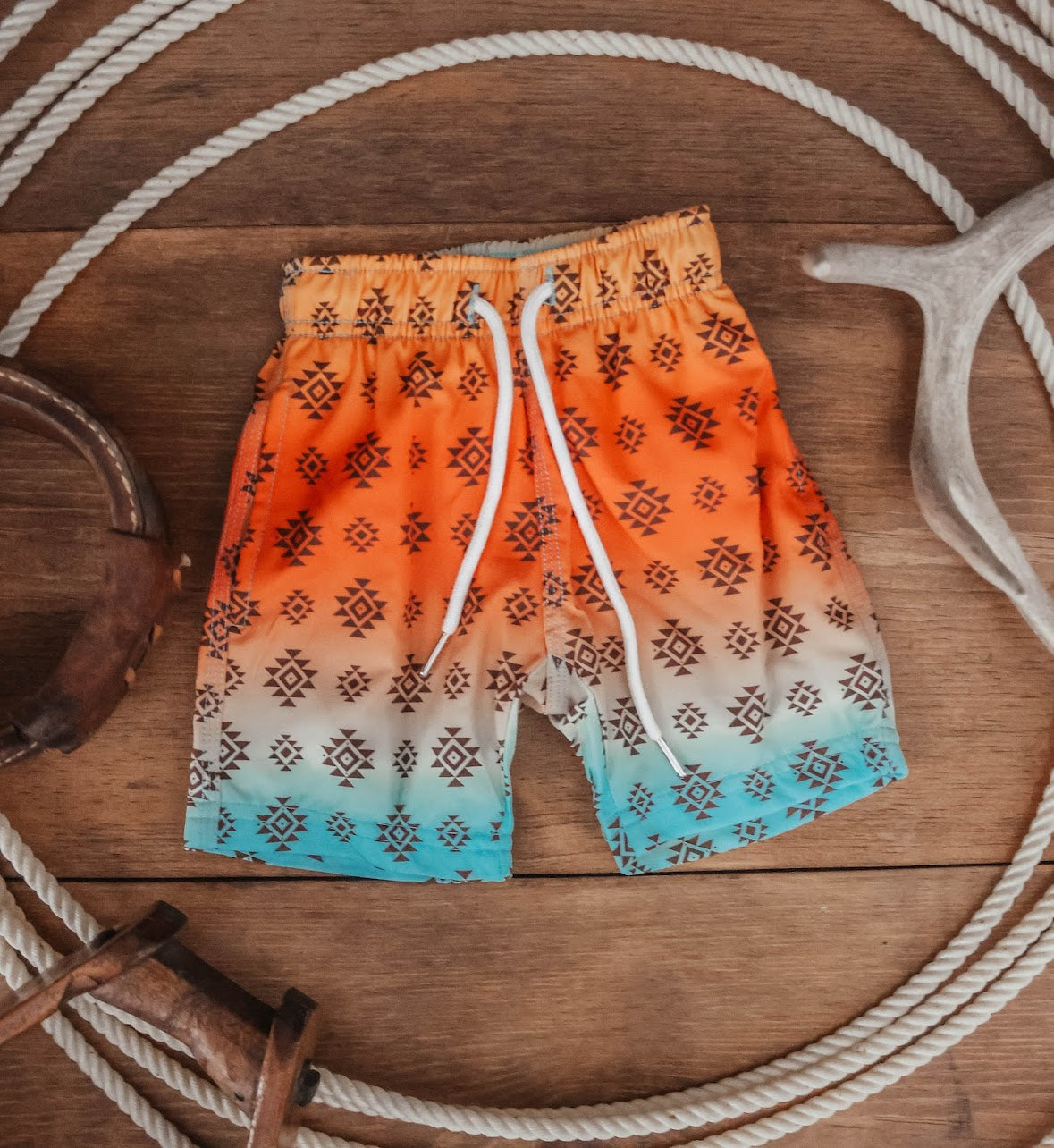 COWKID AZTEC SWIM TRUNKS