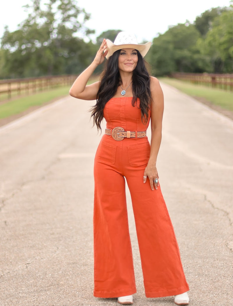 THE AMANDA JUMPSUIT-RUST