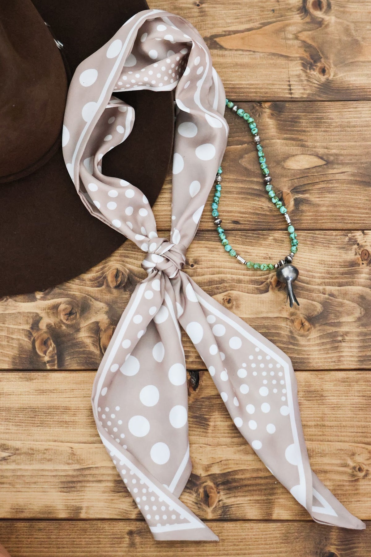 POLKA DOT RIBBON-TAN