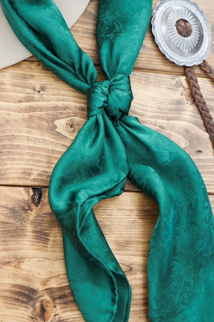 JACQUARD FORREST GREEN SILK WILD RAG