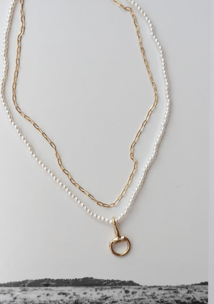 THE PEARL HORSE BIT NECKLACE