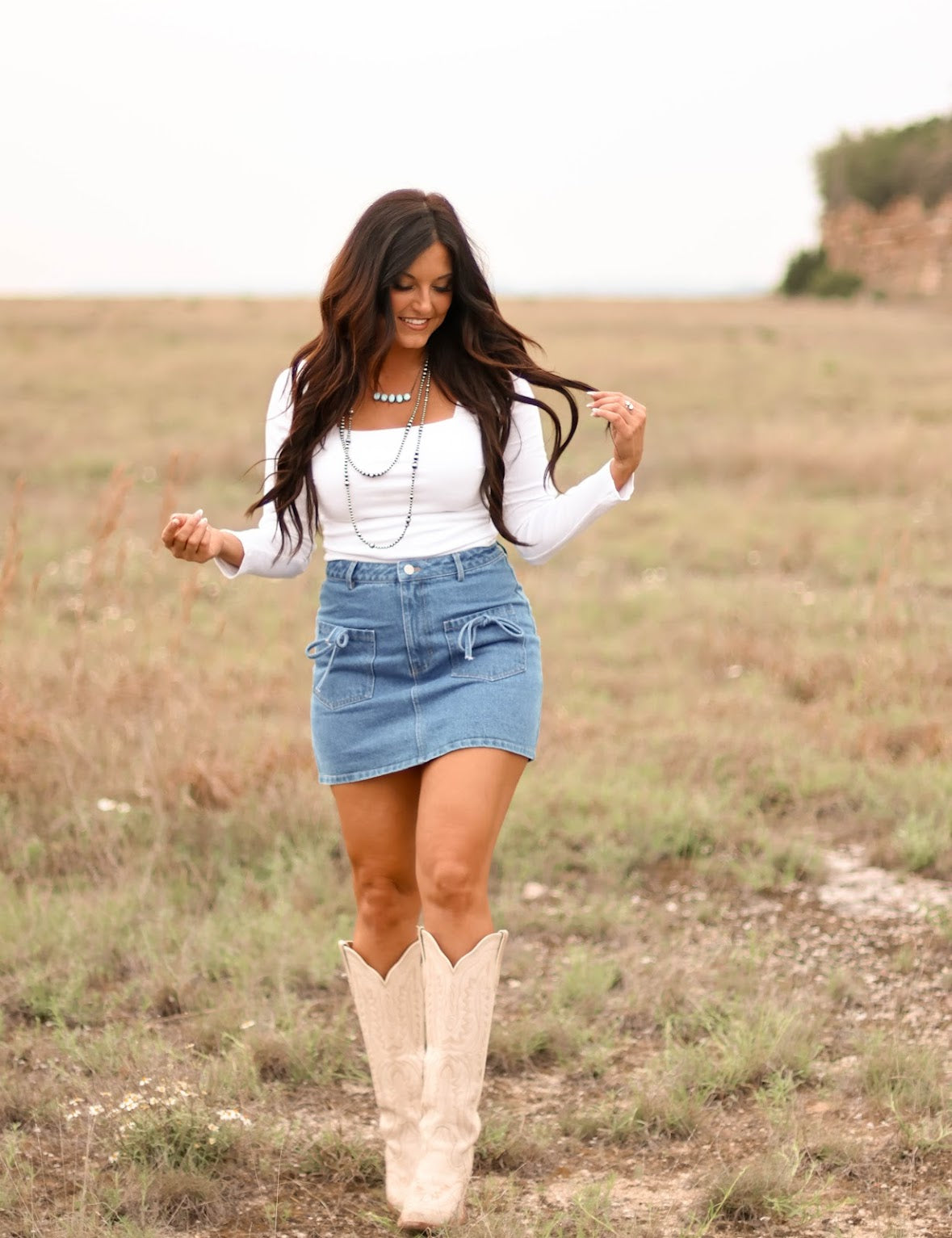 【ポンズ】RHODOLIRION/Cowboy Skirt-Denim THE NAOMI DENIM SKIRT – 7 Bar Boutique
