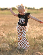 GIRL'S CHECKERED FLARE BOTTOMS