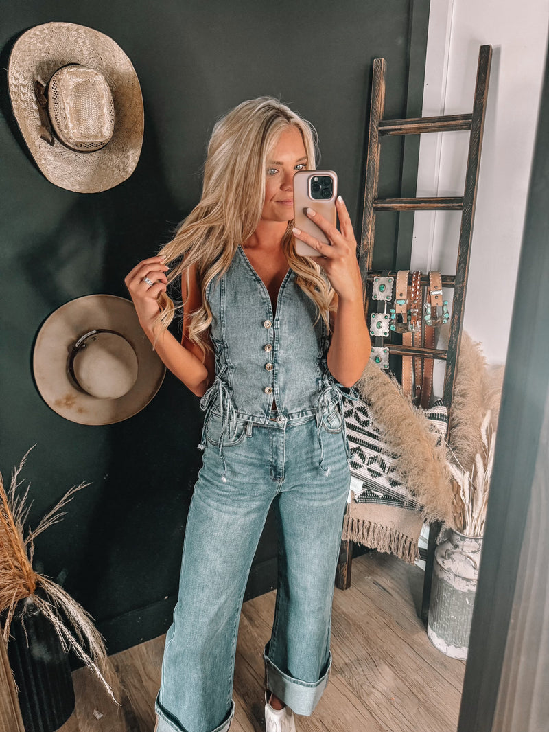 THE ROXI TOP-DENIM