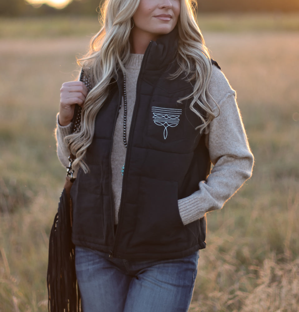 THE BOOTSTITCH VEST-BLACK