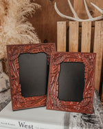 HAND-TOOLED PICTURE FRAME-AUBURN