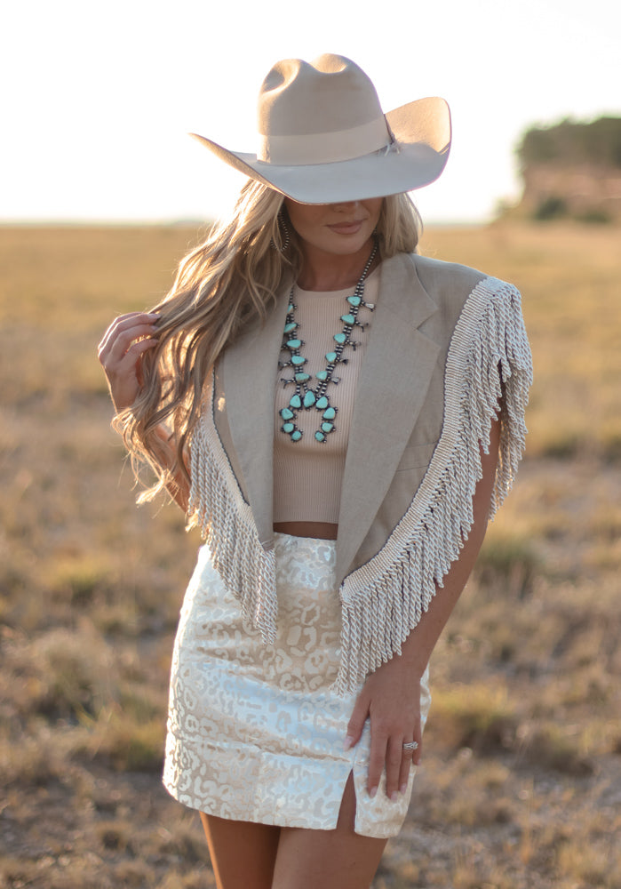 SILVERADO REPURPOSED BLAZER SHAWL