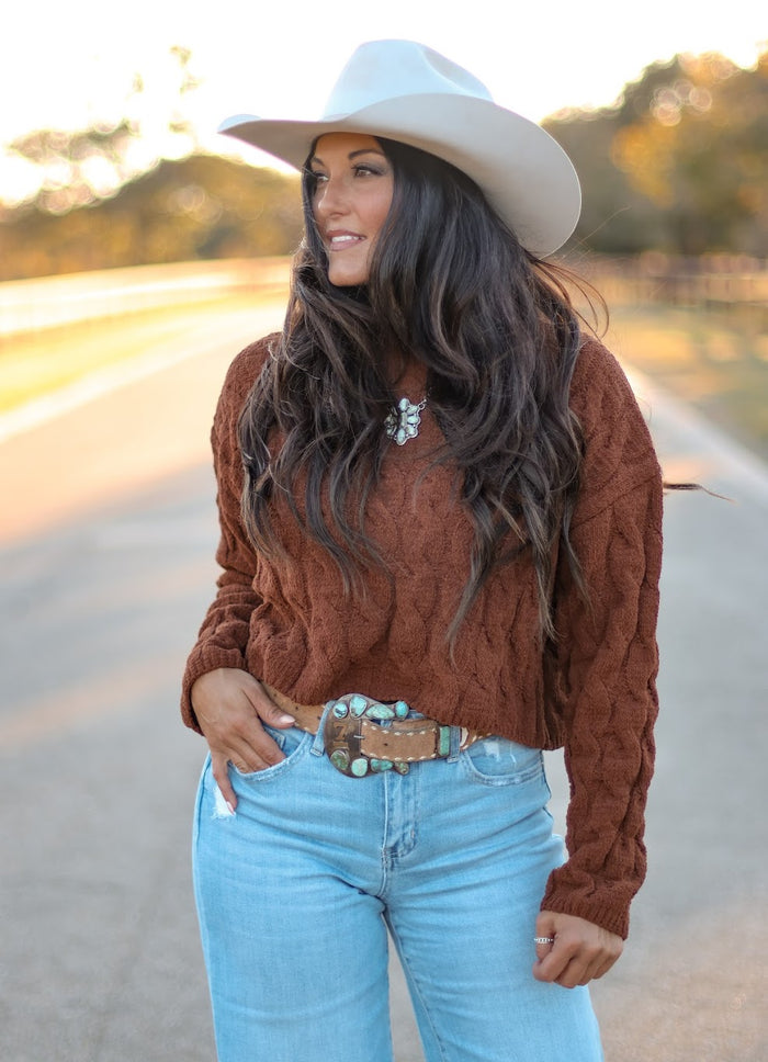 THE CHESNEY SWEATER-CHESTNUT