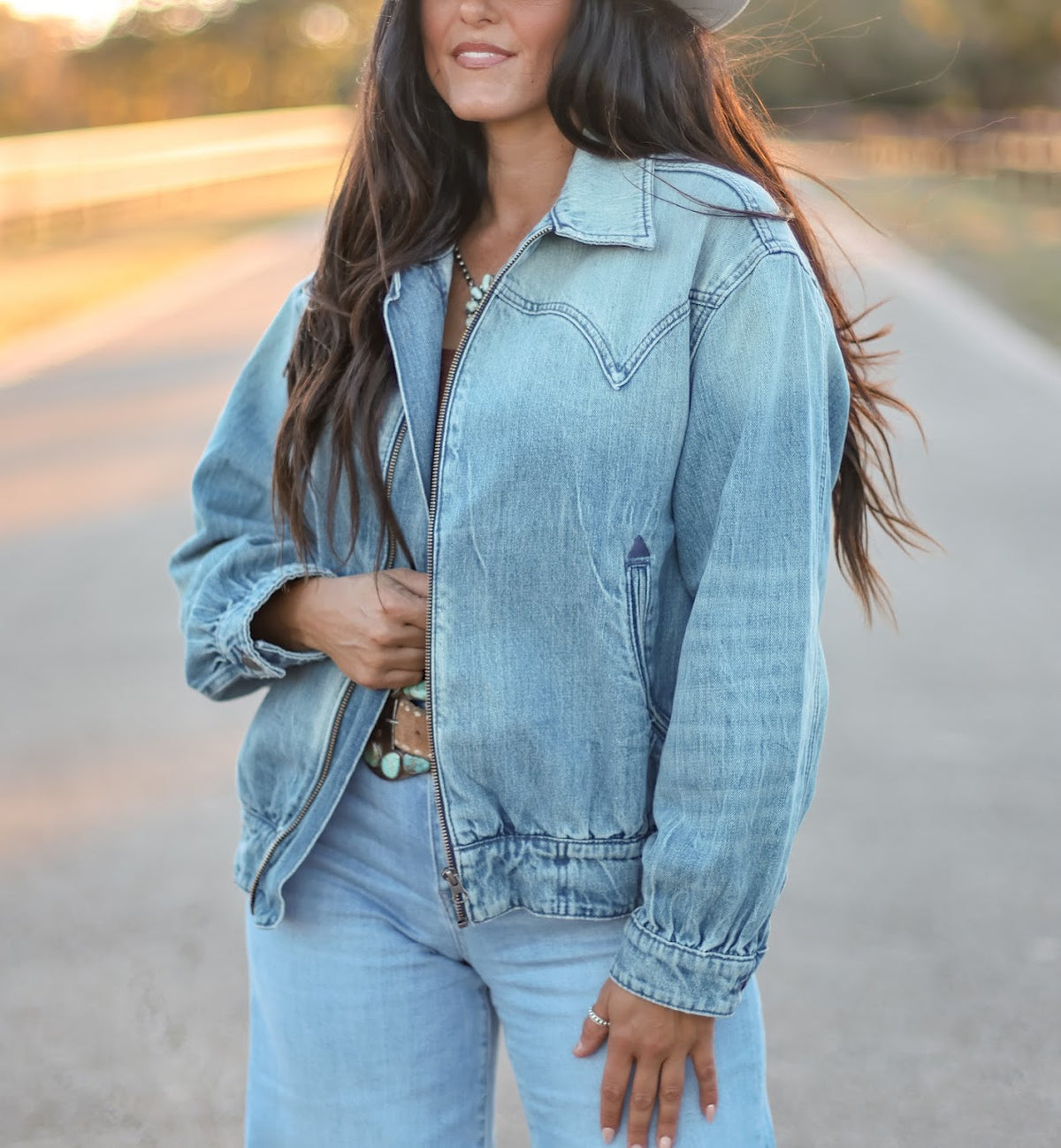 THE CHEYENNE DENIM BOMBER JACKET