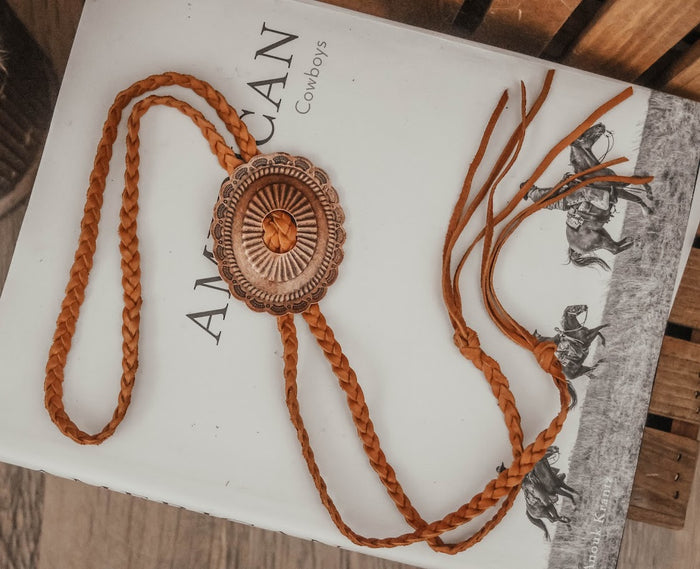 DOUBLE J SADDLERY CHOCOLATE ELK SKIN NECKLACE
