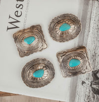 RUSTIC SILVER STAMPED BUCKLE