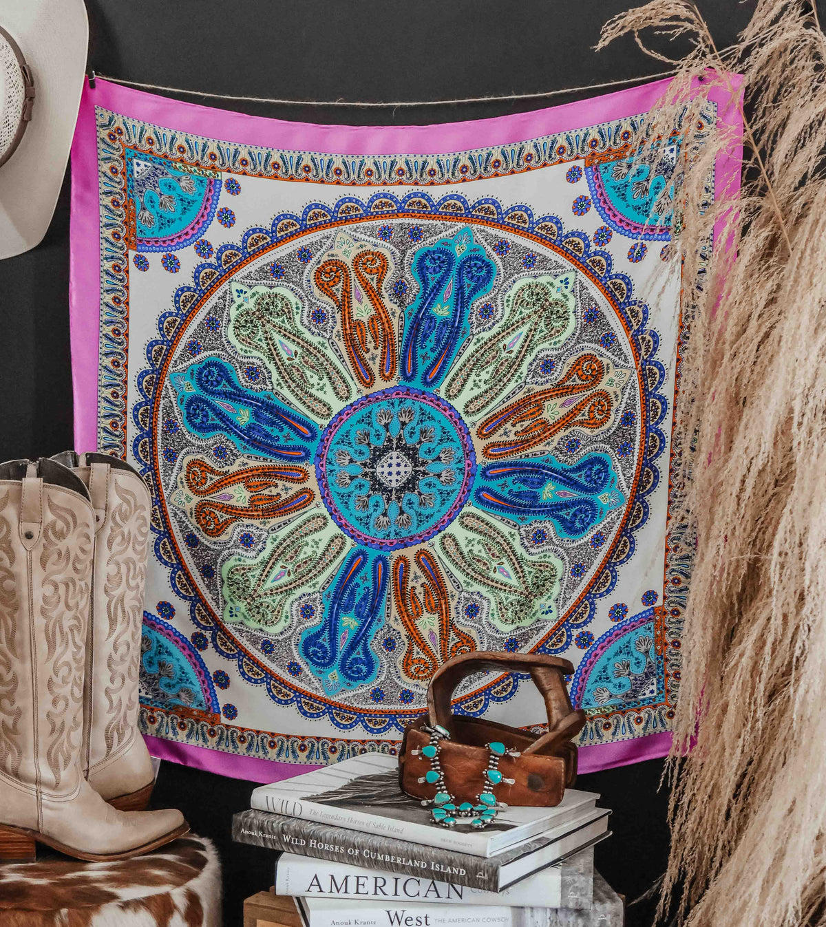 BYZANTINE CHARMEUSE SILK WILD RAG