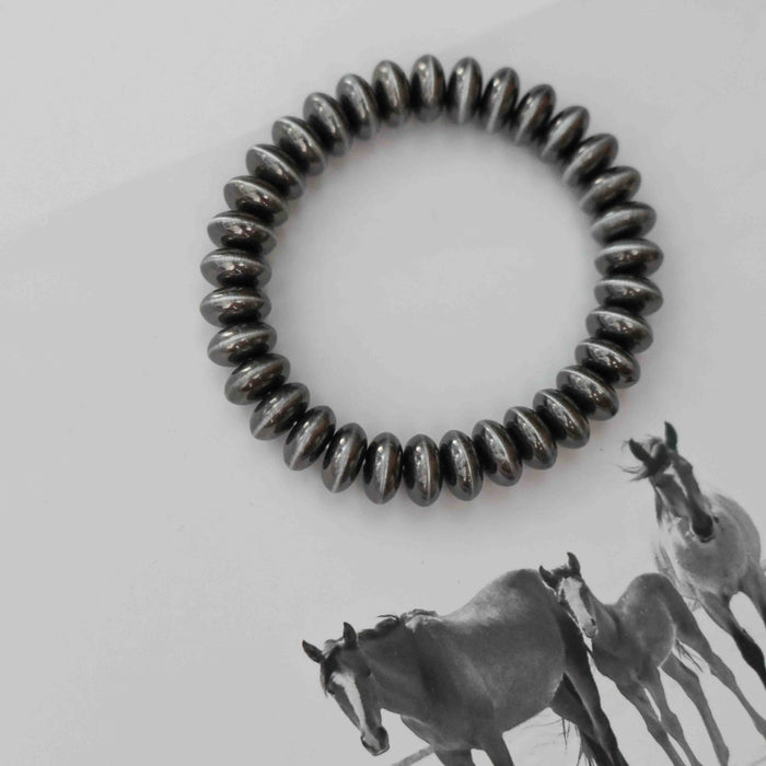 WESTERN SAUCER BEAD STRETCH BRACELET