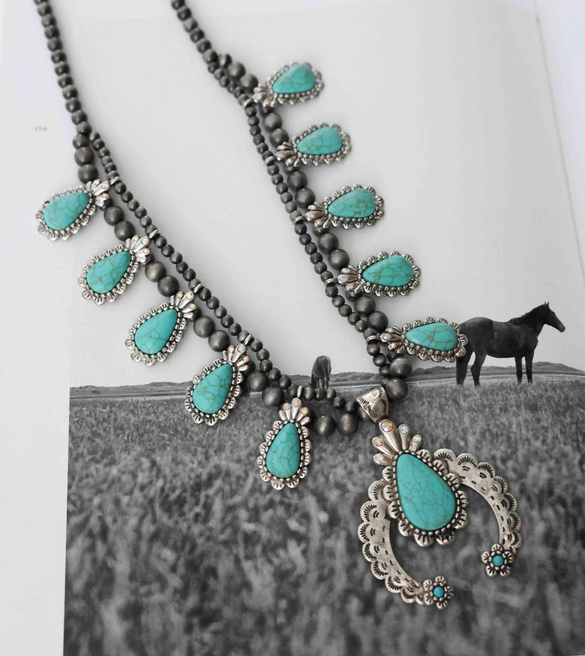 WESTERN JEWEL SQUASH BLOSSOM NECKLACE