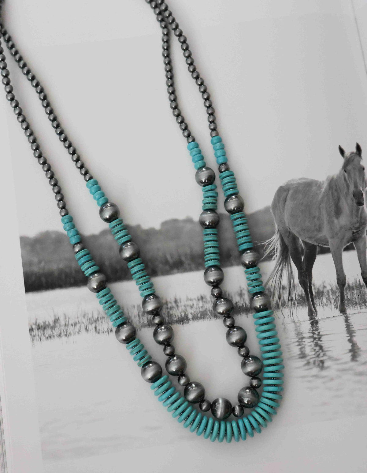WESTERN DOUBLE LAYERED NECKLACE SET