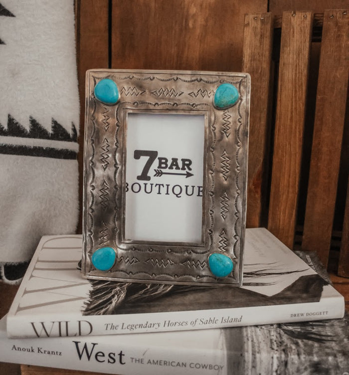 STAMPED FRAME W/ TURQUOISE