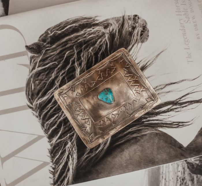 SMALL STAMPED BOX W/ TURQUOISE