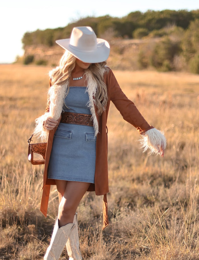 DOUBLE J SADDLERY VINTAGE COGNAC TOOLED BELT