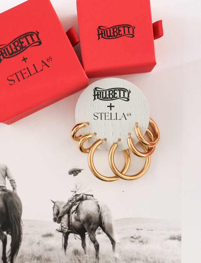 HILLBETTY STELLA HOOP EARRINGS - GOLD