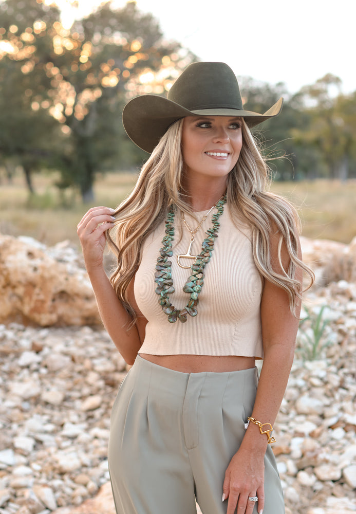 THE TESS TROUSER PANTS-OLIVE