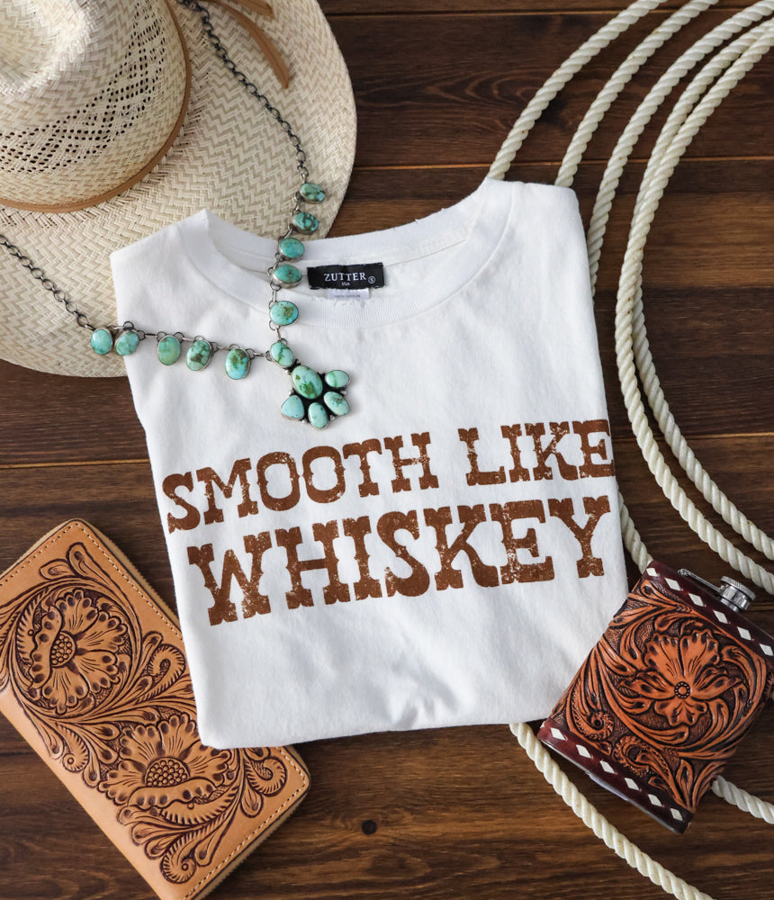 THE SMOOTH LIKE WHISKEY TEE-WHITE