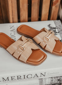 HORSE BIT CROC SANDAL- TAUPE