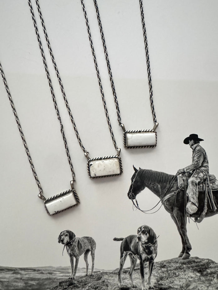 DAINTY WHITE BUFFALO BAR NECKLACE