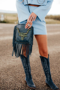 THE KURTMEN LONGHORN CROSSBODY-NAVY