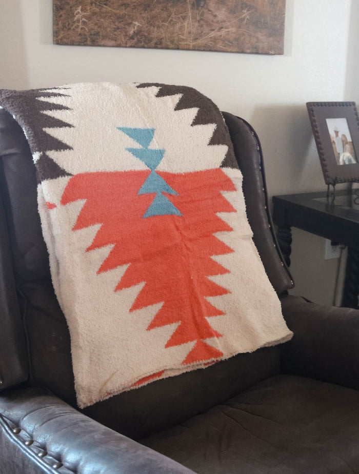 WESTERN BRANDS THROW BLANKET- BLACK