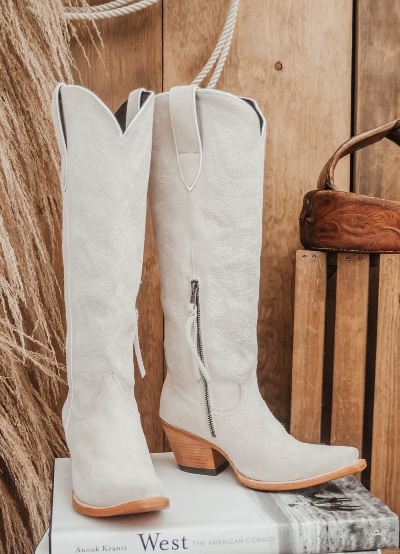 ARIAT LARAMIE SUEDE BOOT - WHITE