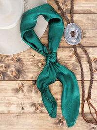 JACQUARD FORREST GREEN SILK WILD RAG