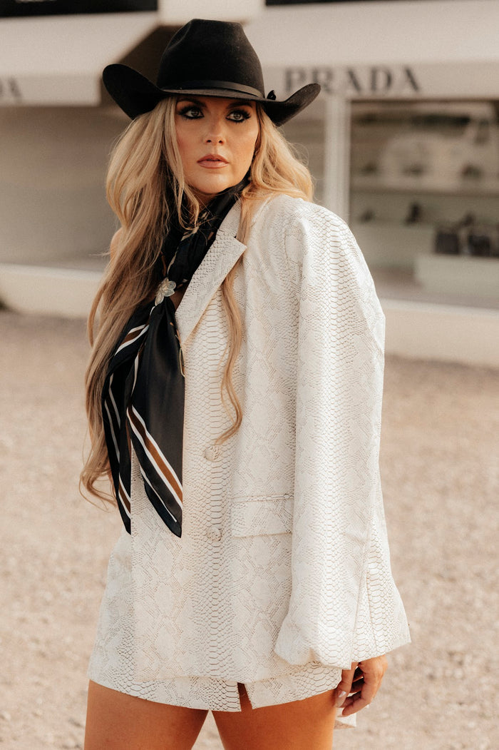 THE MEDLIN SNAKESKIN BLAZER