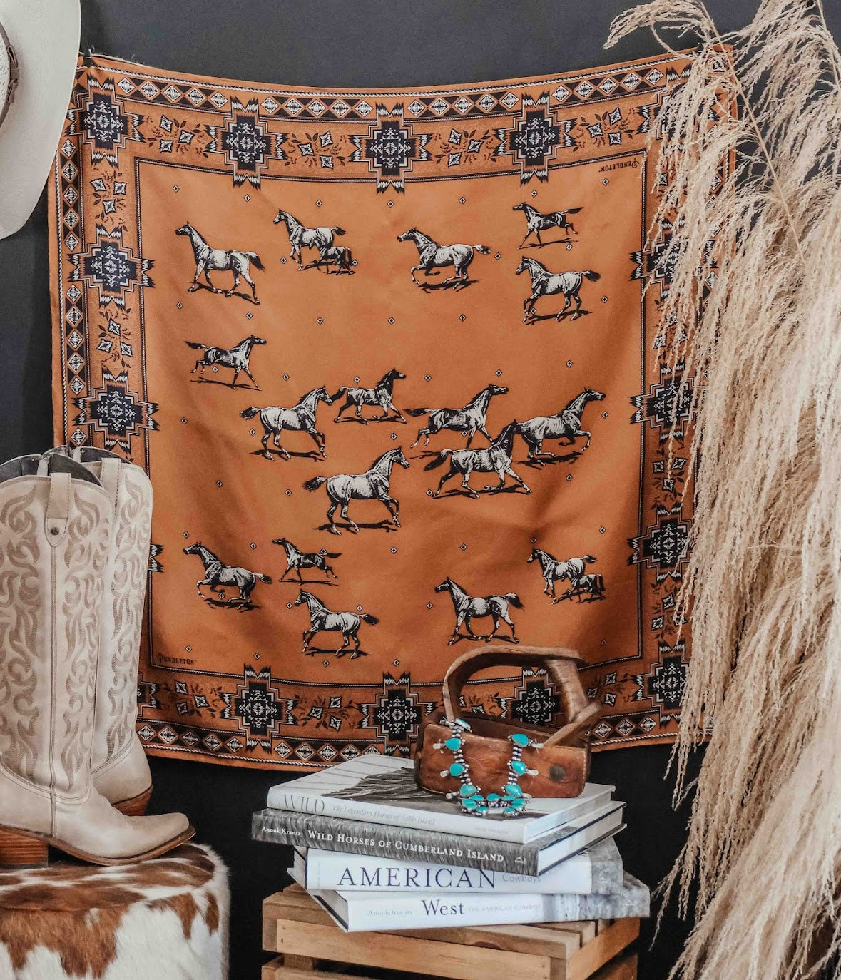 PENDLETON HERD OF HORSES SILK WILD RAG