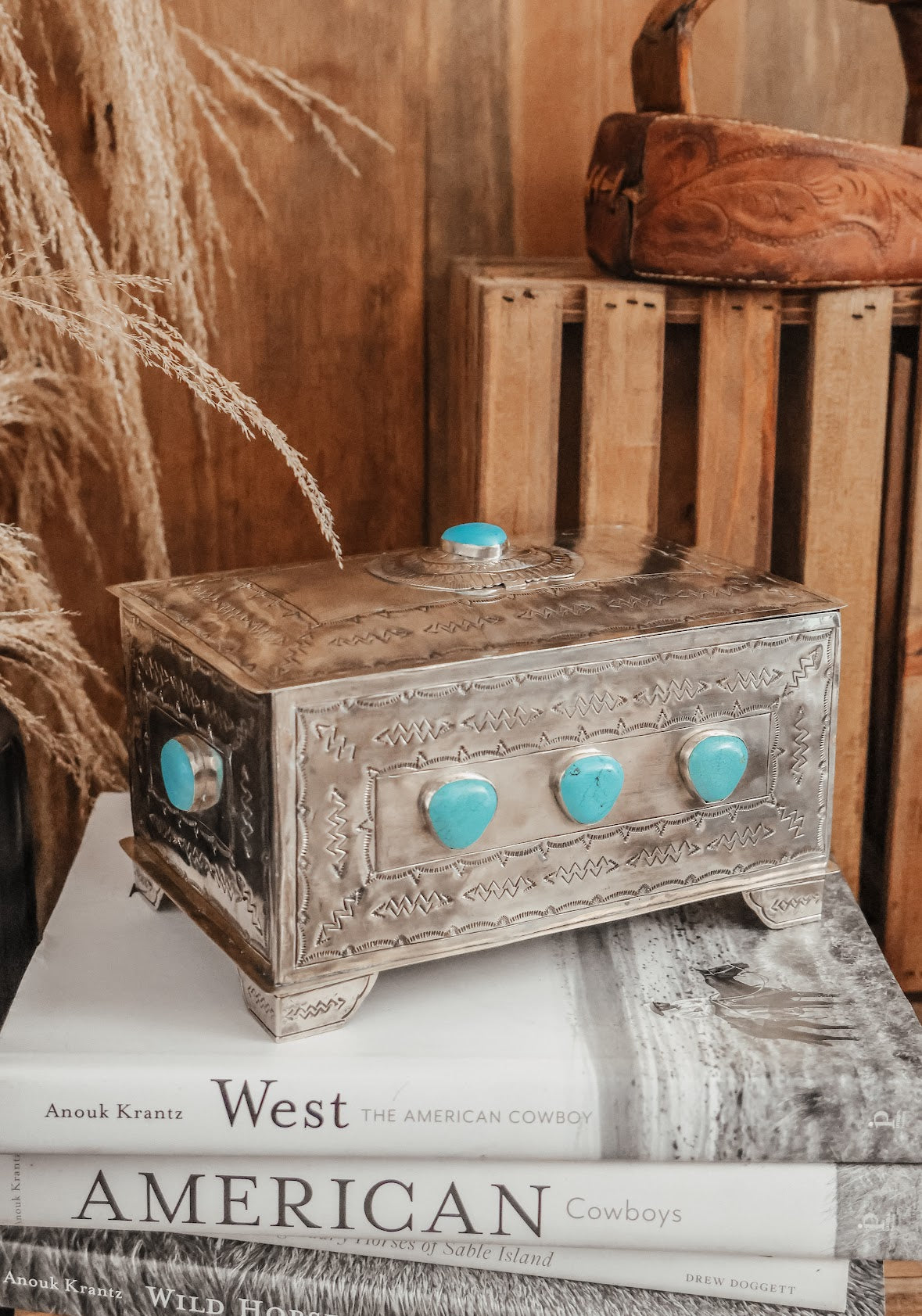 J ALEXANDER 9 STONE TURQUOISE BOX