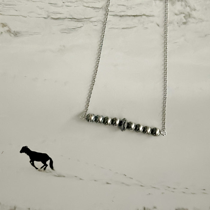 NAVAJO BEADED BAR NECKLACE