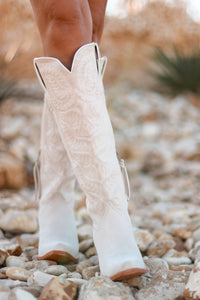 ARIAT LARAMIE SUEDE BOOT - WHITE