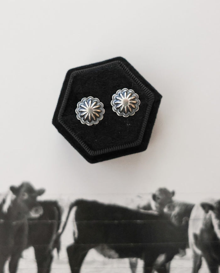 MINI CONCHO STUD EARRINGS