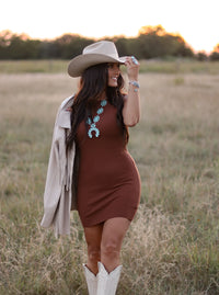 THE HAVANA DRESS-RUST