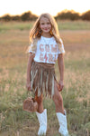 GIRL'S SANDY LEATHER SKIRT