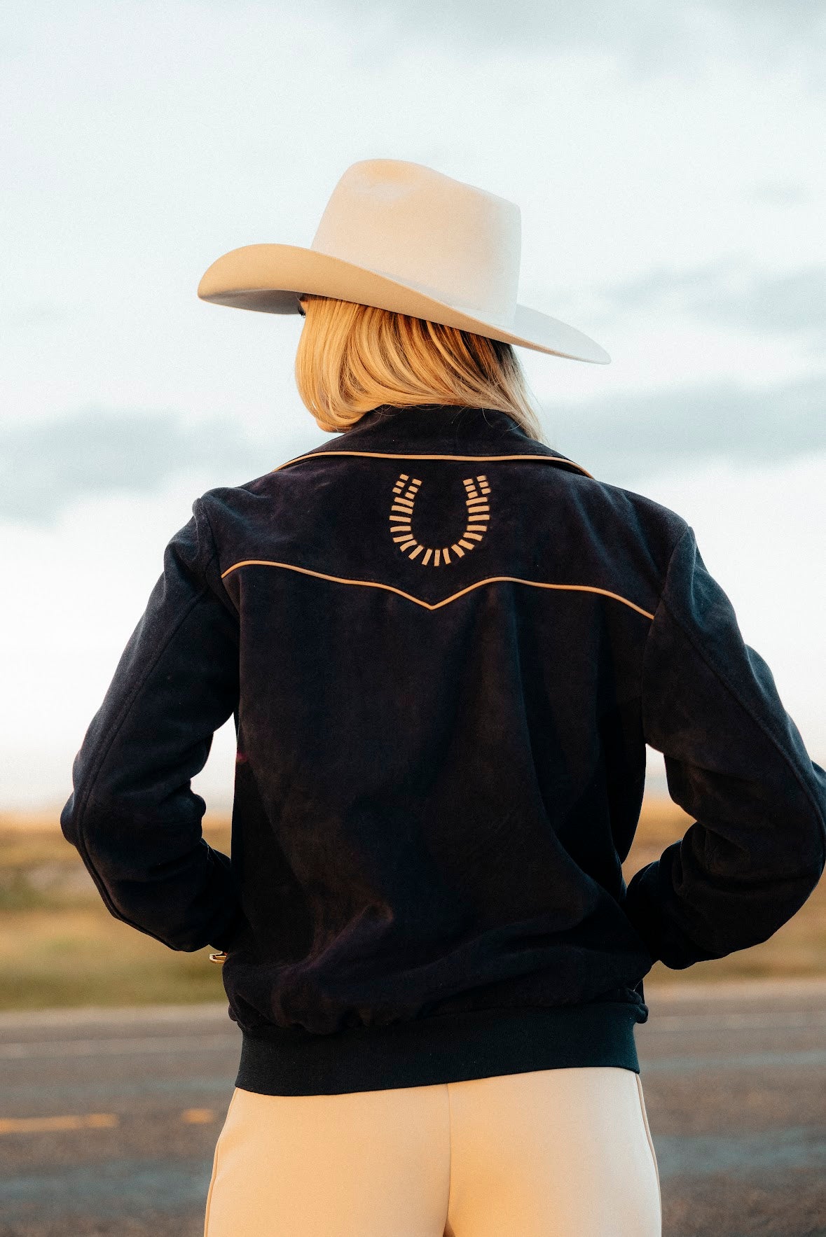 LET'S GET LUCKY BOMBER JACKET-NAVY