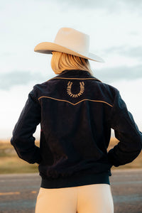 LET'S GET LUCKY BOMBER JACKET-NAVY