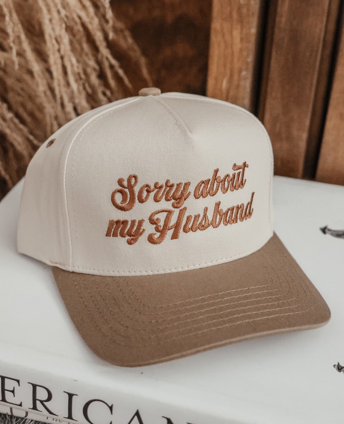 SORRY ABOUT MY HUSBAND TRUCKER HAT