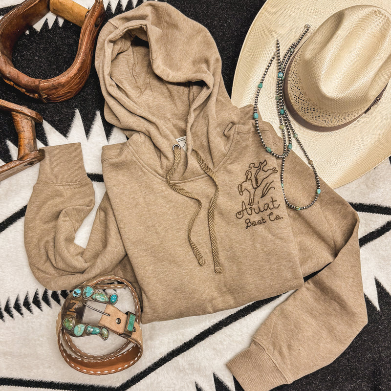 ARIAT BRONCO STITCH HOODIE - OATMEAL