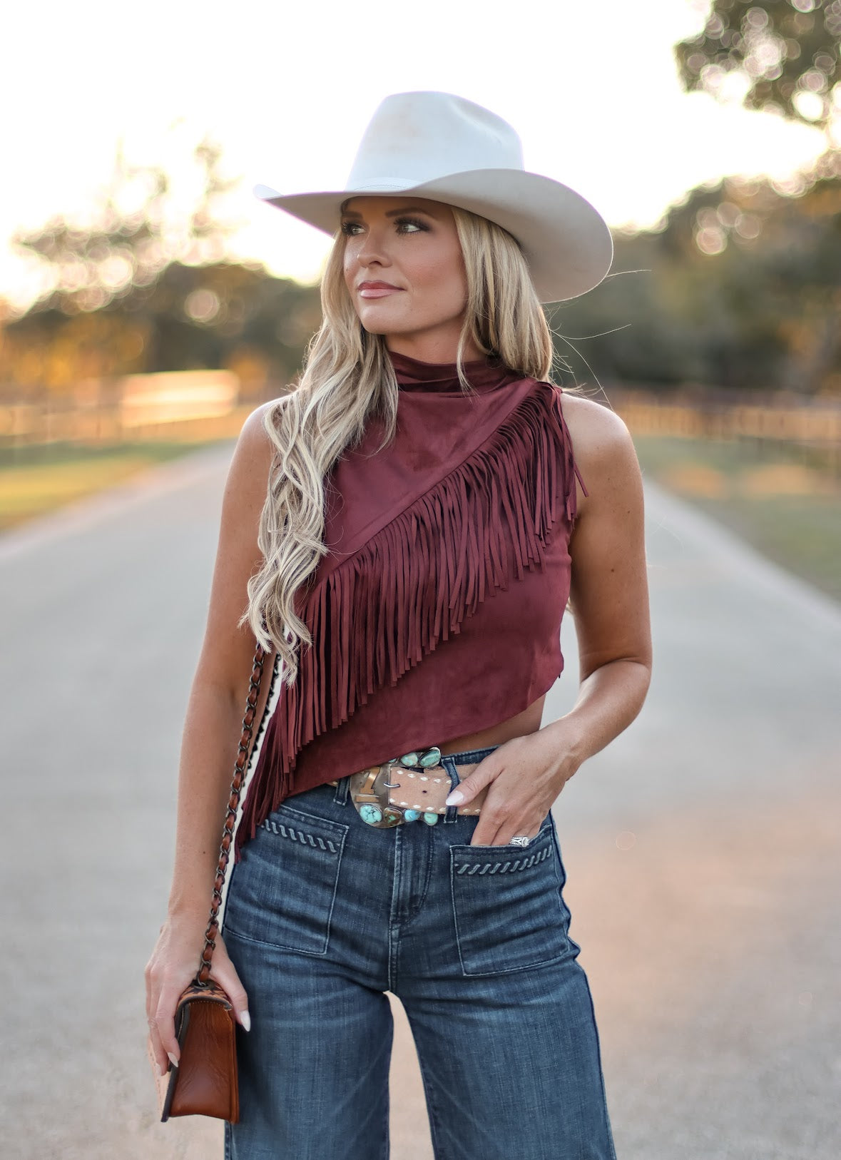 THE AMBER FRINGE TOP