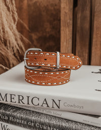 DOUBLE J SADDLERY ROUGH OUT BUCK STITCH BELT