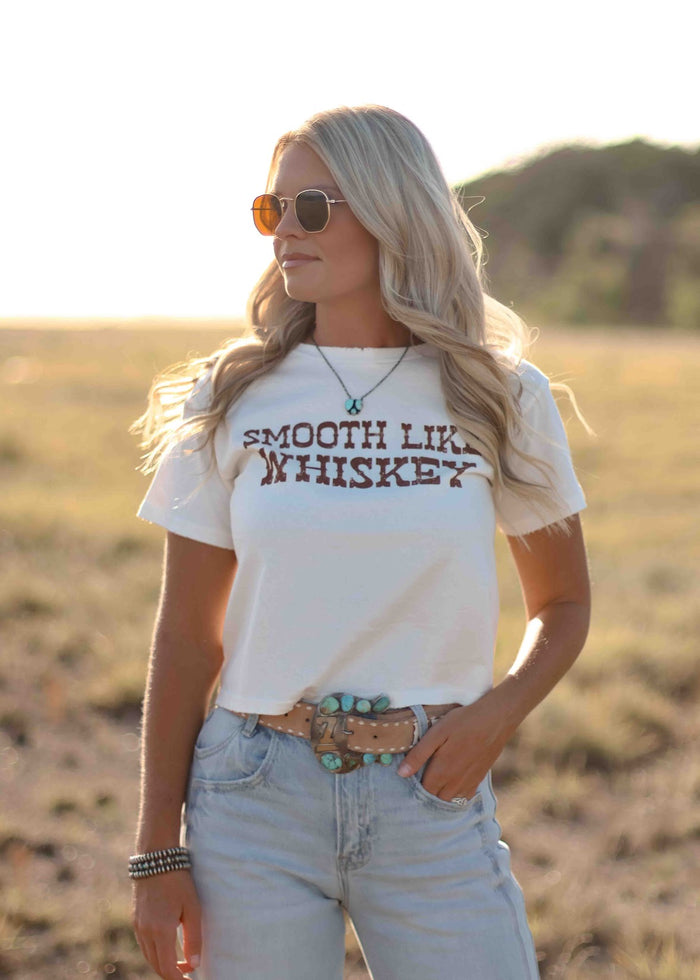 THE SMOOTH LIKE WHISKEY TEE-WHITE