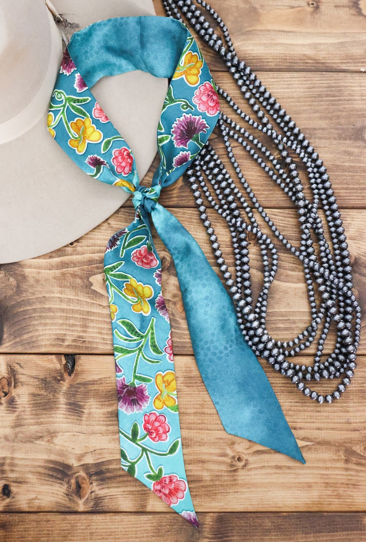 TEAL TAPESTRY SILK RIBBON